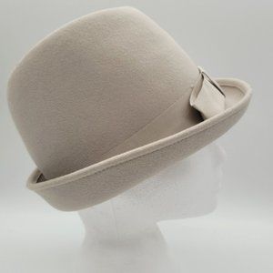 VINTAGE | derby cloche felted wool bow hat
